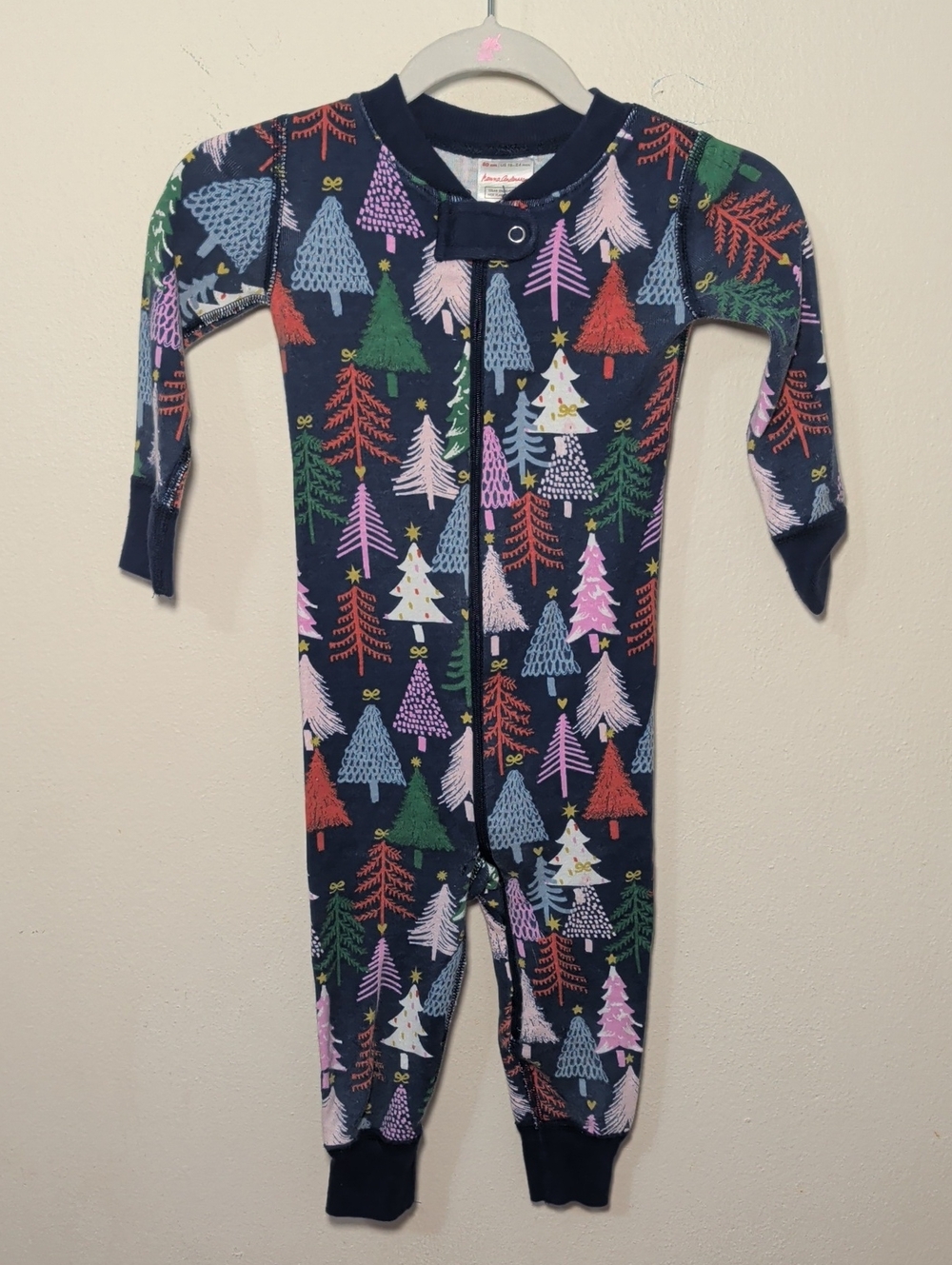 Hanna Andersson Organic Cotton Zip Sleeper Twinkly Trees Holiday Print 18-24M